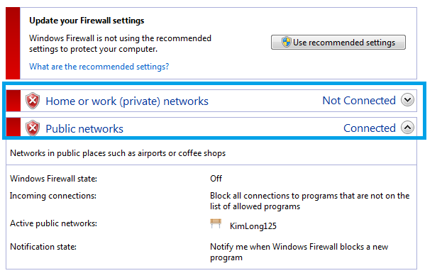 Turn on Windows Firewall 