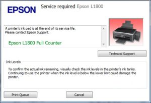 lỗi 2 đèn đỏ epson l1800