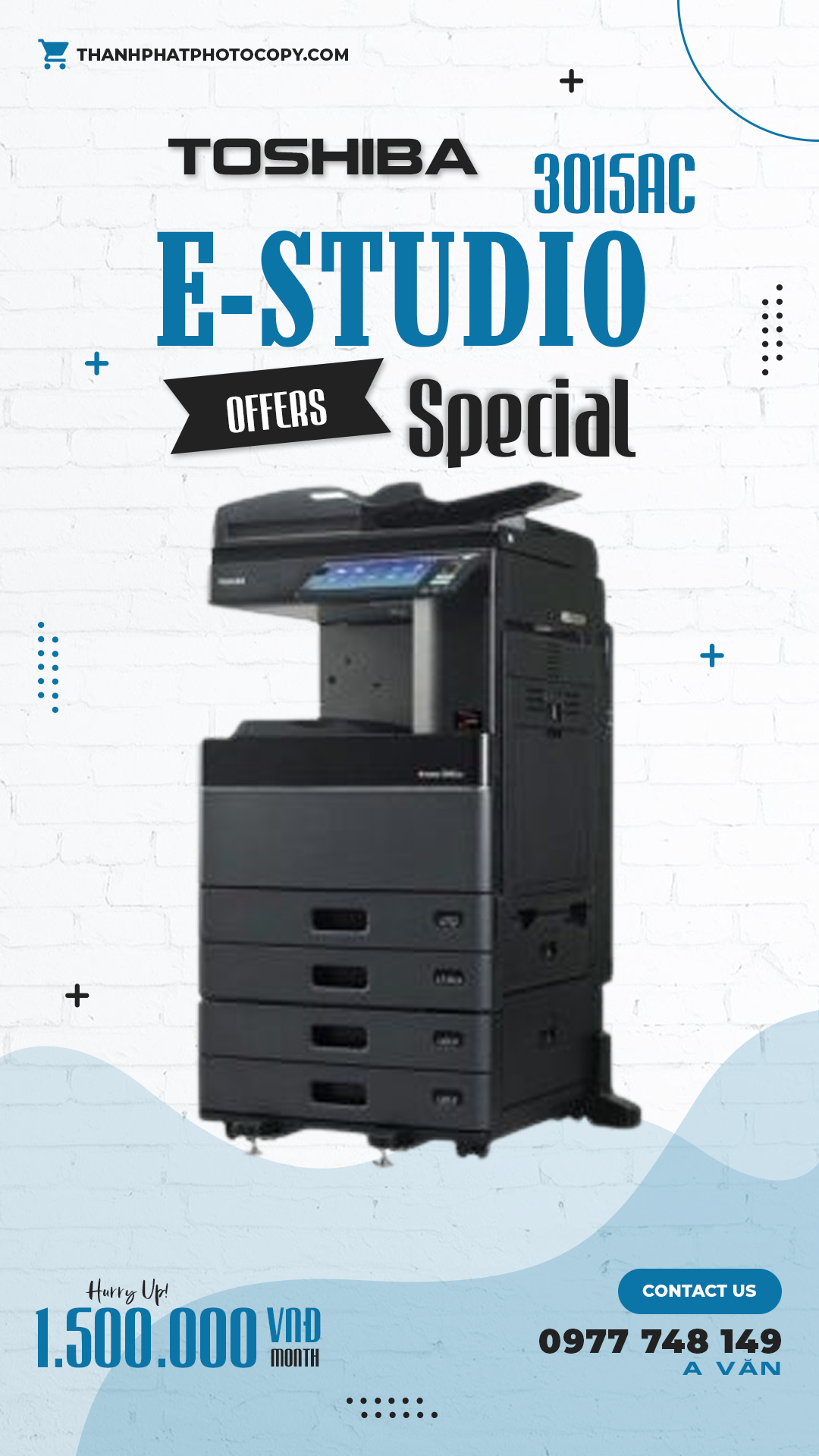 thuê máy photocopy màu 3015ac giá rẻ chỉ 1.500.000 vnđ